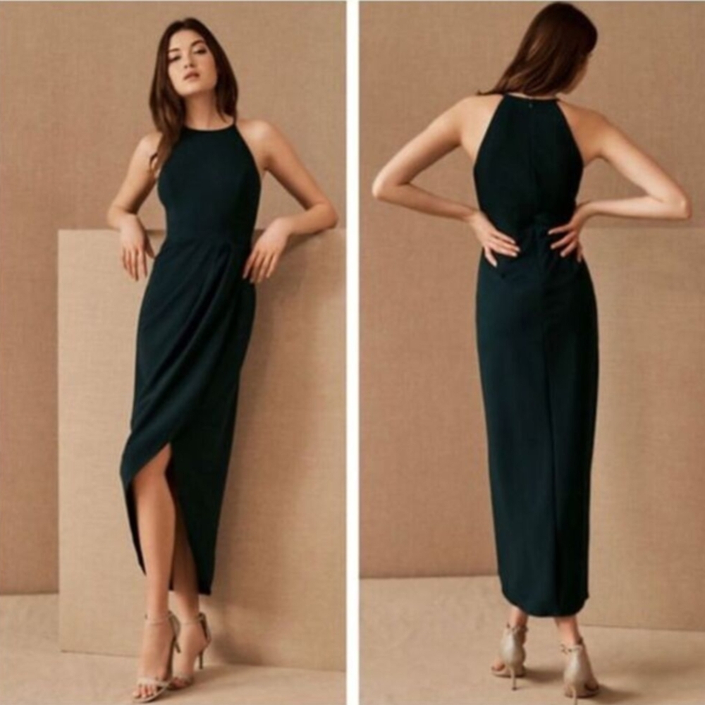 BHLDN Marceau High Low Black Gown